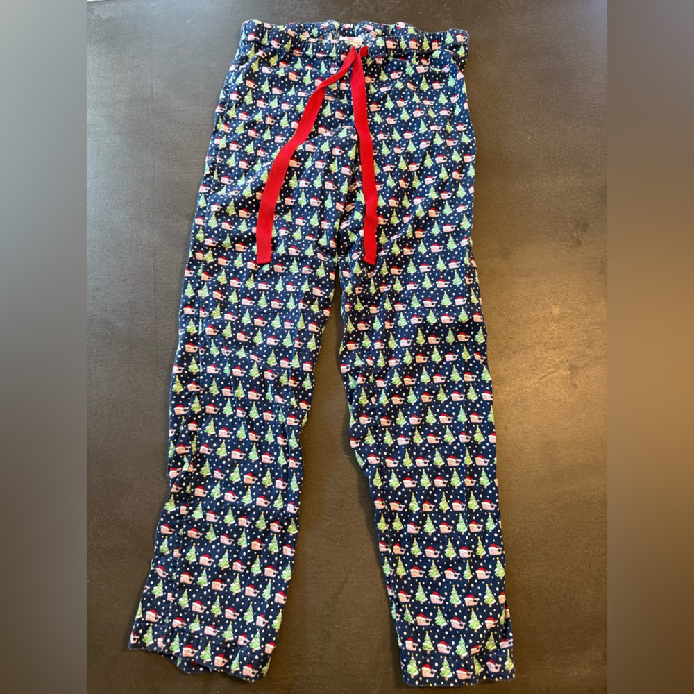 Vineyard Vines Kids Pajama Bottoms - Festive Blue with Red Tie